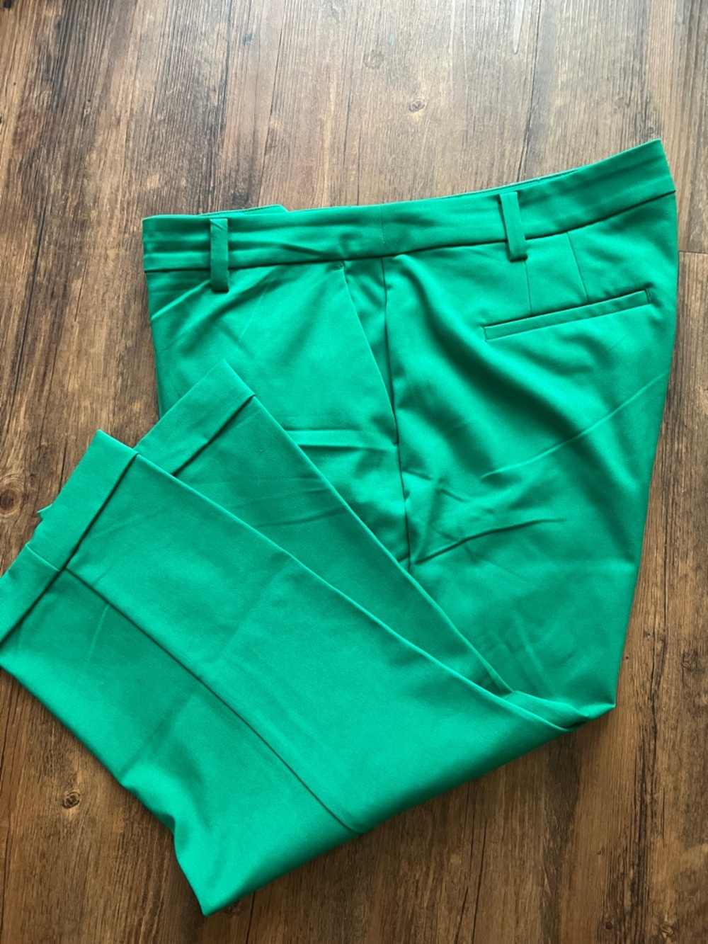 LOFT Curvy Petite Women's Bright Green Ankle Spring Summer Pants